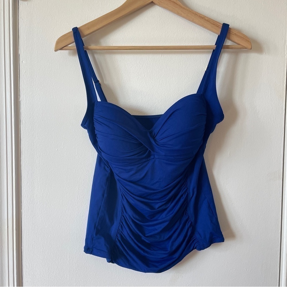 La Blanca Blue Island Goddess Twist Bandeaukini Swimsuit Top Tank 8 - Picture 4 of 9